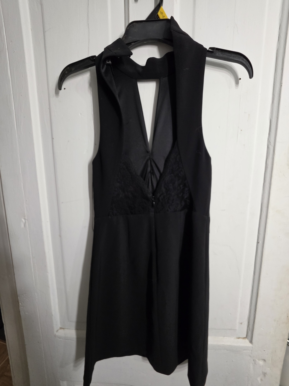 Express Black One-Shoulder Halter Dress